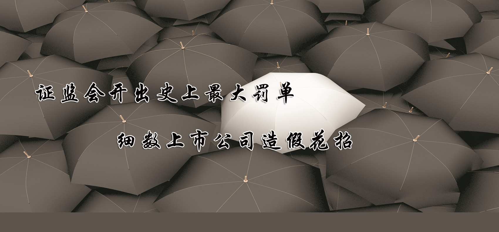證監會開出史上最大罰單 細數上市公司造假花招